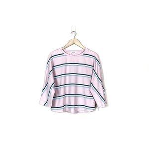 mod ref • pink multi striped dolman tennis tee
